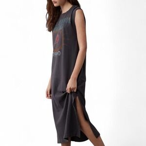 NWT American Eagle Grateful Dead Graphic Midi Tank Dress Black 1990